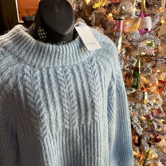 FRNCH Paris Sweater Frnch Paris Bow Back Cable Knit Sweater Size M L NWT - Picture 13 of 16